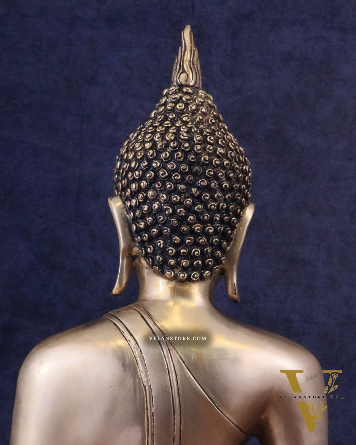 Pure Brass Large Buddha in Bhoomisparsha Nirvana Mudra - 23 INCH