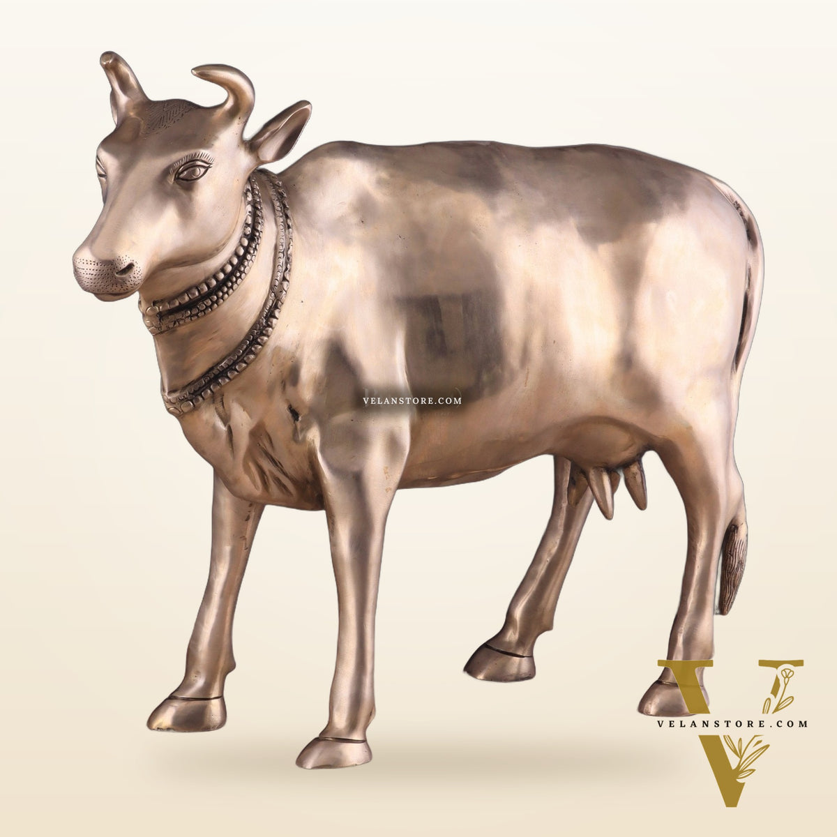 Pure Brass Large Cow Statue – Gomatha Idol | Elegant Spiritual Décor