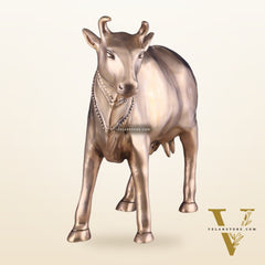 Pure Brass Large Cow Statue – Gomatha Idol | Elegant Spiritual Décor