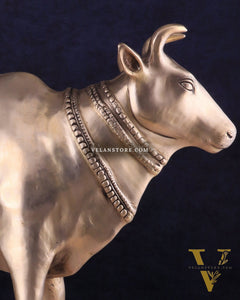 Pure Brass Large Cow Statue – Gomatha Idol | Elegant Spiritual Décor