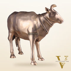 Pure Brass Large Cow Statue – Gomatha Idol | Elegant Spiritual Décor