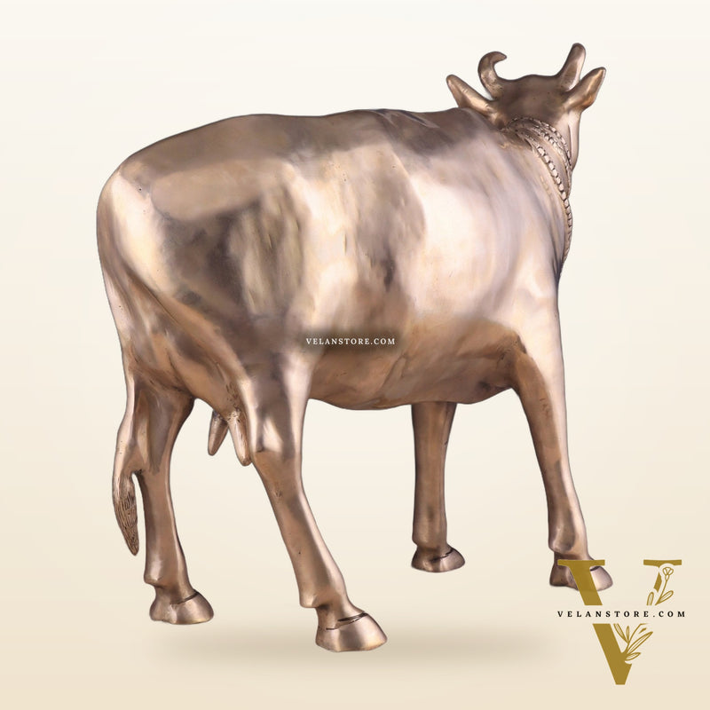 Pure Brass Large Cow Statue – Gomatha Idol | Elegant Spiritual Décor