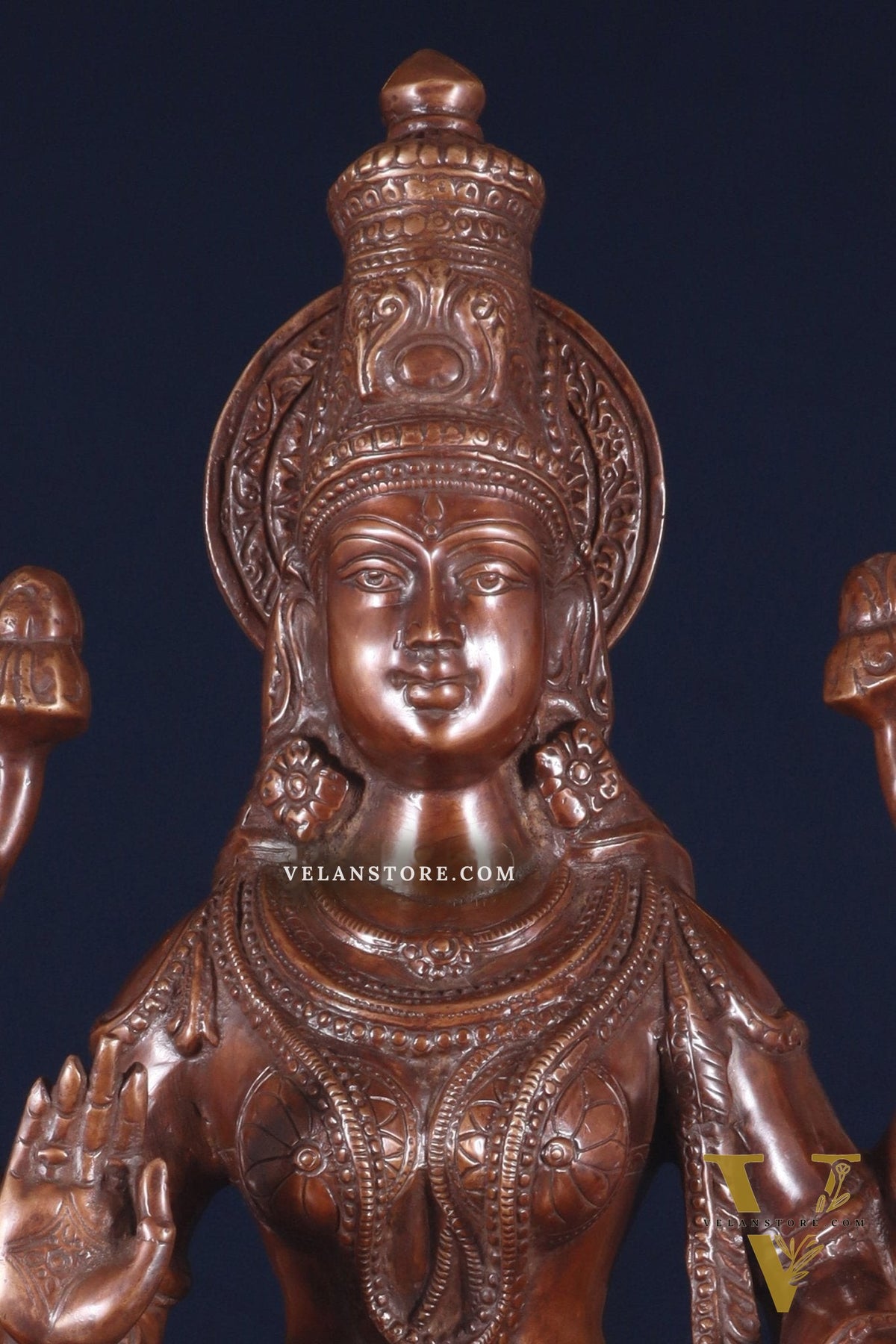 Pure Brass Large Goddess Lakshmi Statue – Crossed Legs Pose, 25 Inch,