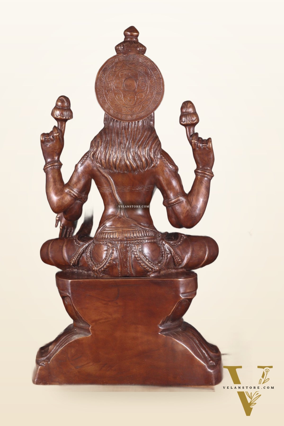 Pure Brass Large Goddess Lakshmi Statue – Crossed Legs Pose, 25 Inch,