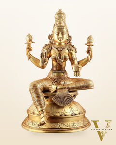 Pure Brass Large Goddess Lakshmi Superfine Statue 24"