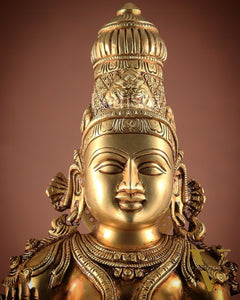 Pure Brass Large Goddess Lakshmi Superfine Statue 24"