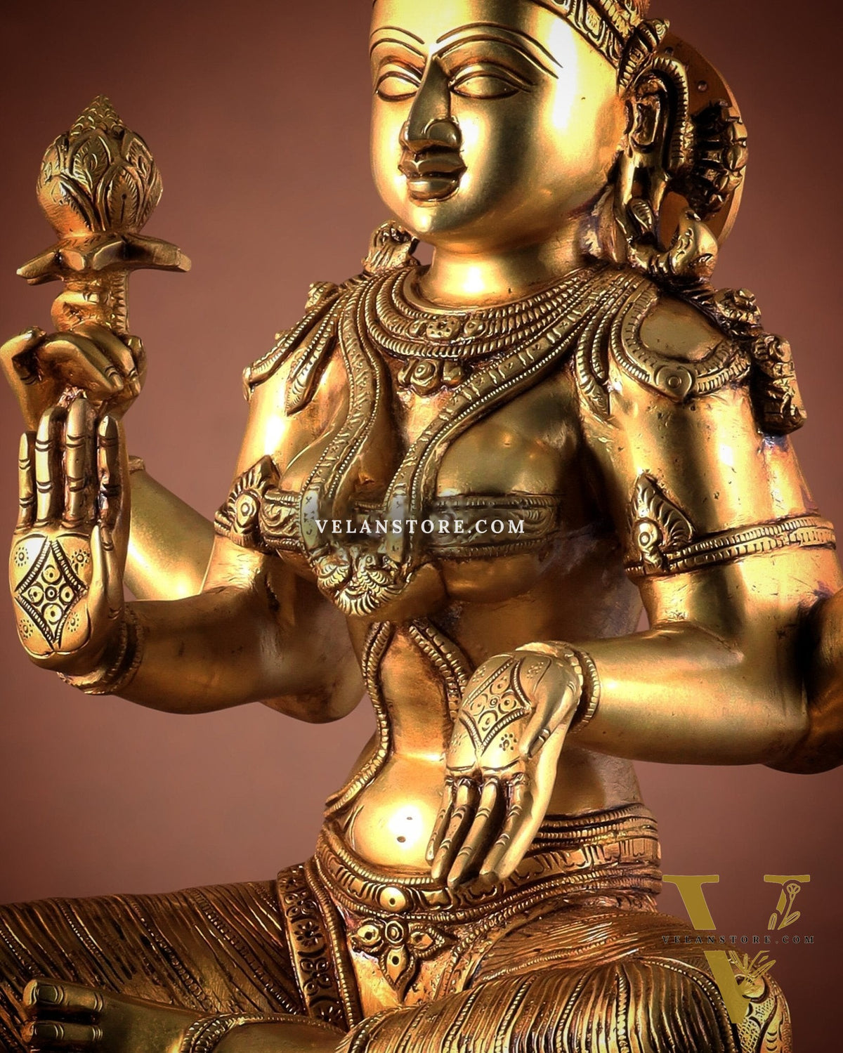Pure Brass Large Goddess Lakshmi Superfine Statue 24"