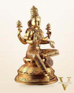 Pure Brass Large Goddess Lakshmi Superfine Statue 24"