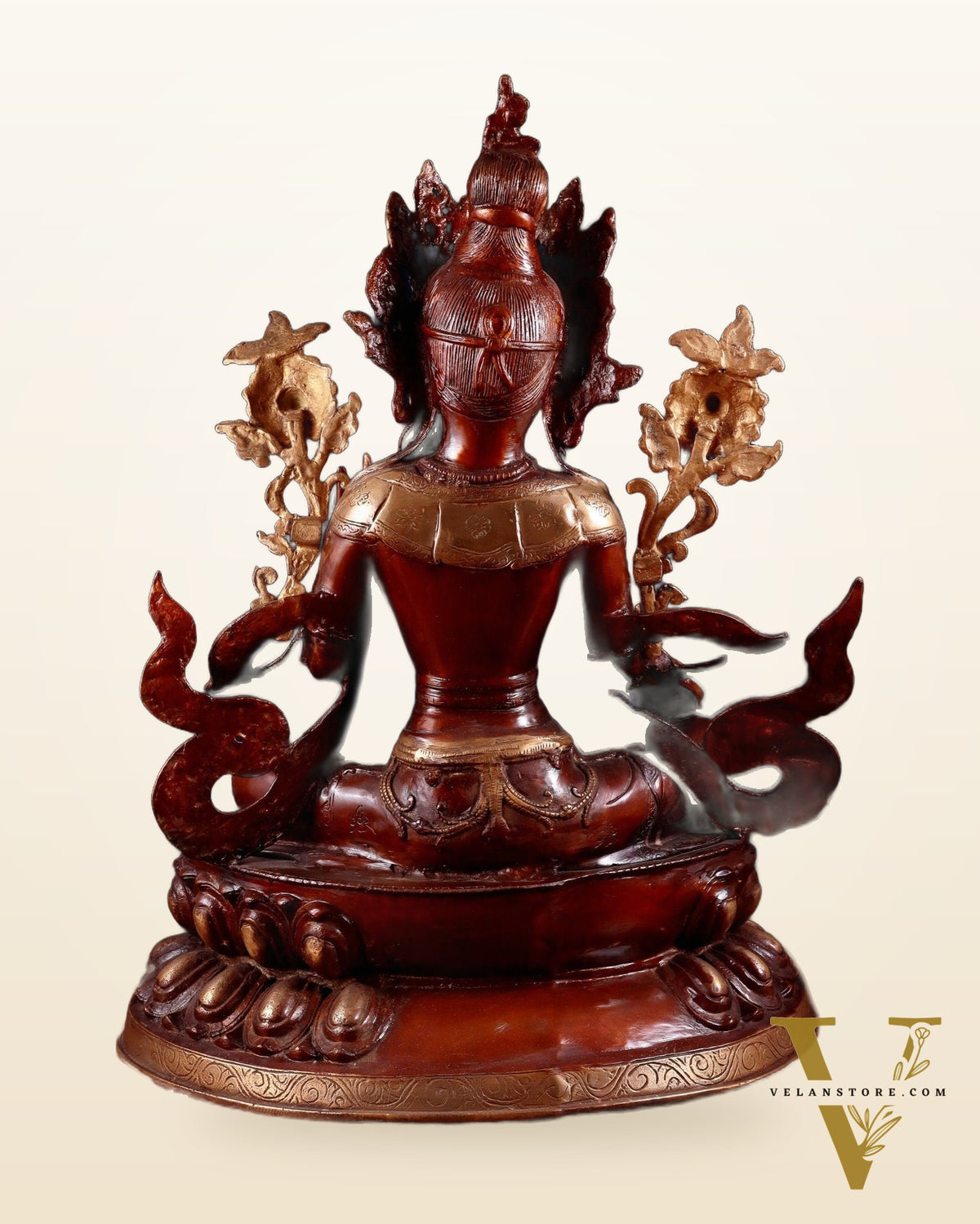 Pure Brass Large Green Tara Statue – Divine Protector & Compassionate Mother 24.5"