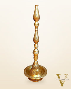 Pure Brass Large Inauguration Peacock Samai Oil Lamp - 68 Inch/ 5.5 feet