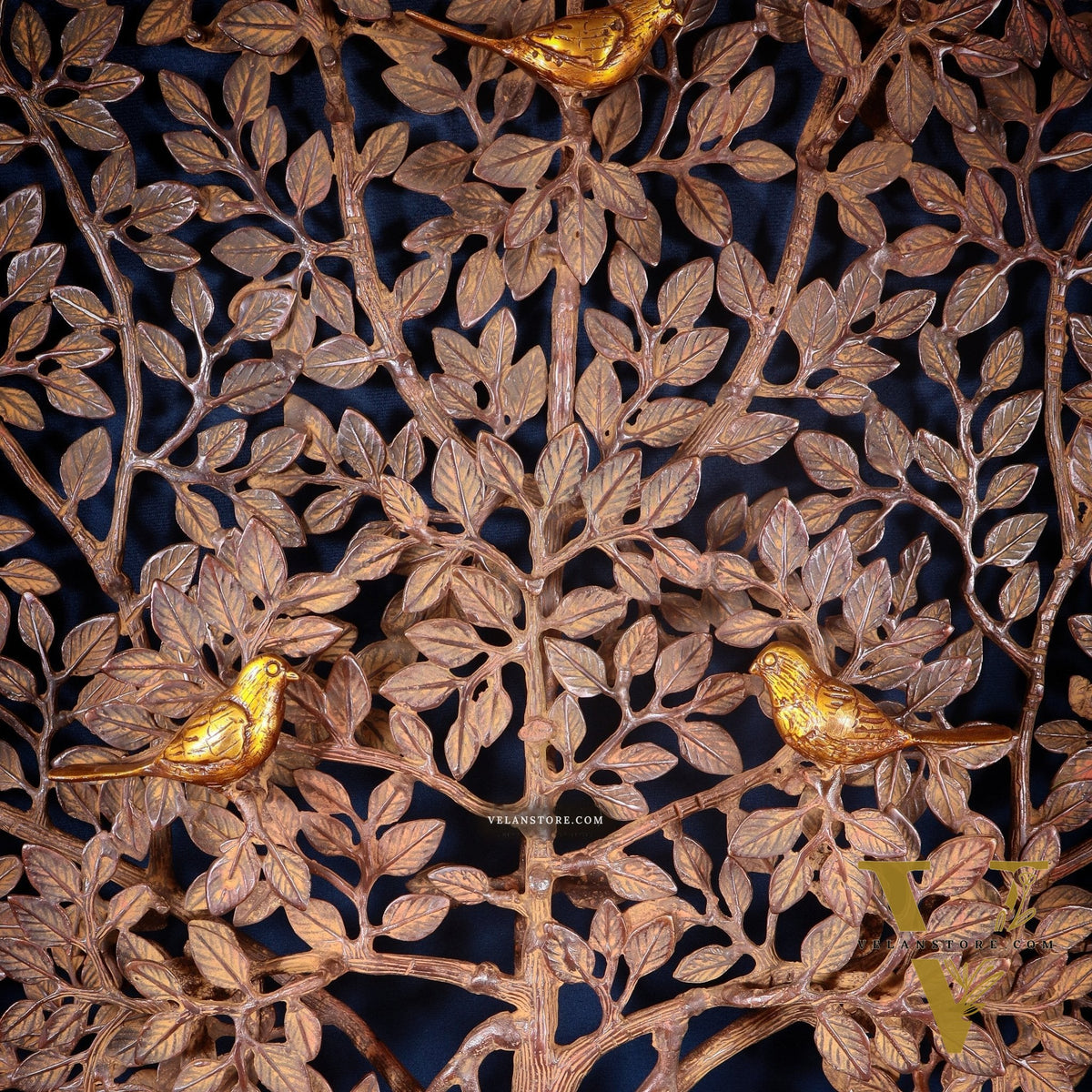 Pure Brass Large Kalpavriksha Tree Wall Hanging – Copper & Sand Finish 46 inch