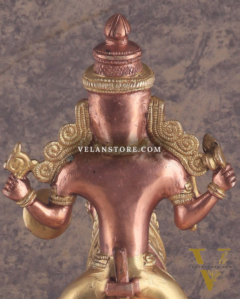 Pure Brass Large Khandoba Bhairava – Shiva on Horse Statue (South Copper Tone) 21" tall