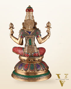 Pure Brass Large Lakshmi Mata Statue 24"