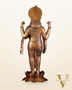Pure Brass Large Lord Dhanvantari Statue | 30 Inch