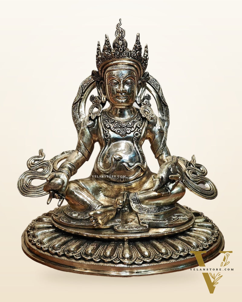 Pure Brass Large Lord Kubera Statue – The God of Wealth & Prosperity 20 inch