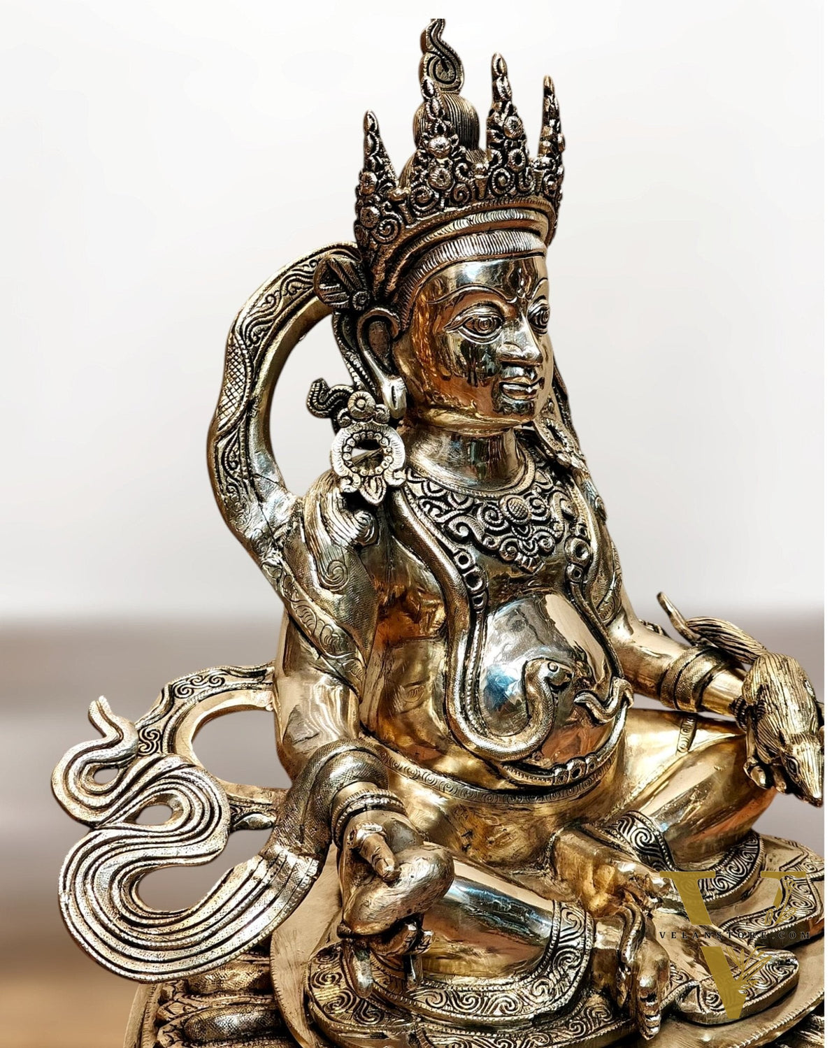 Pure Brass Large Lord Kubera Statue – The God of Wealth & Prosperity 20 inch