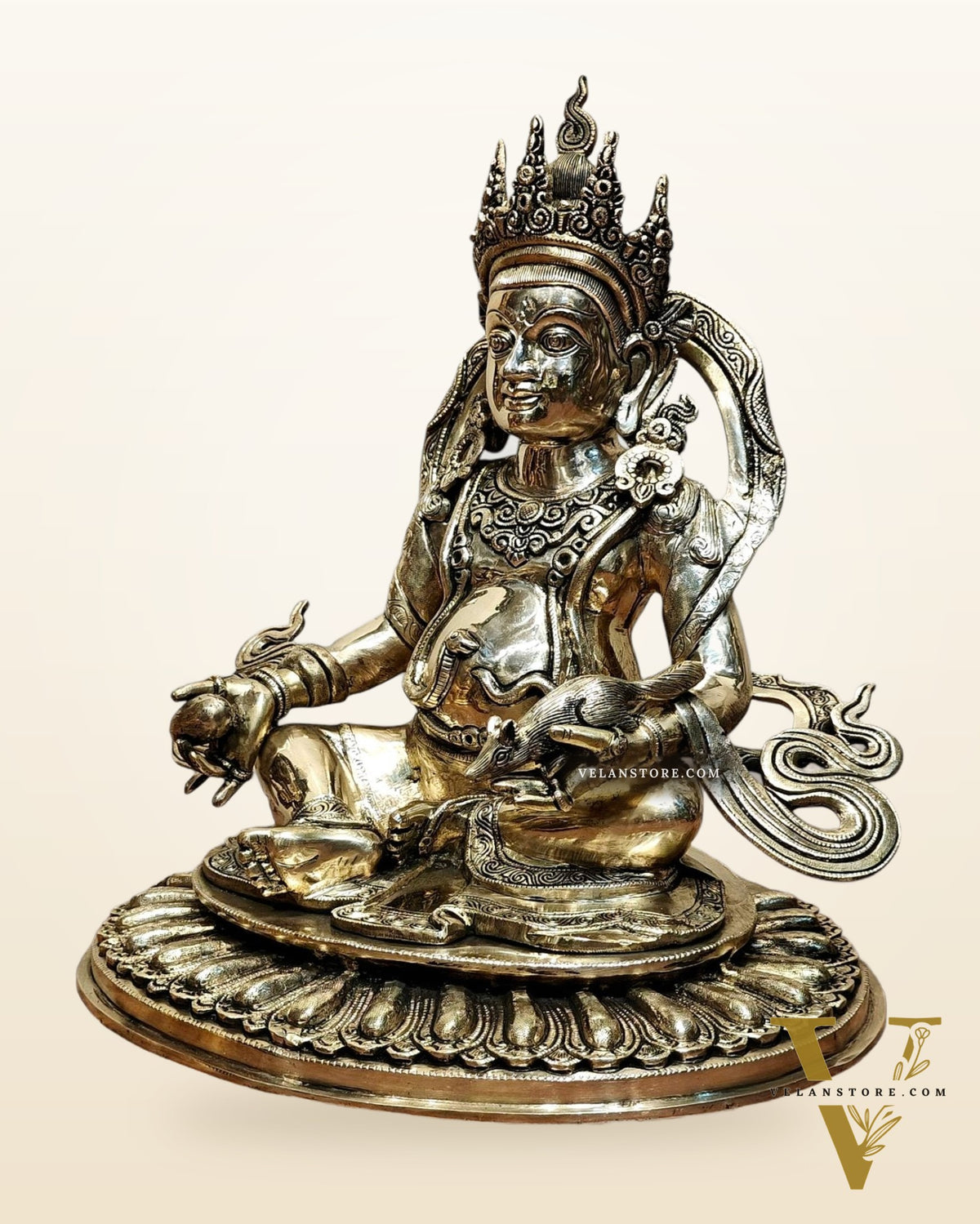 Pure Brass Large Lord Kubera Statue – The God of Wealth & Prosperity 20 inch