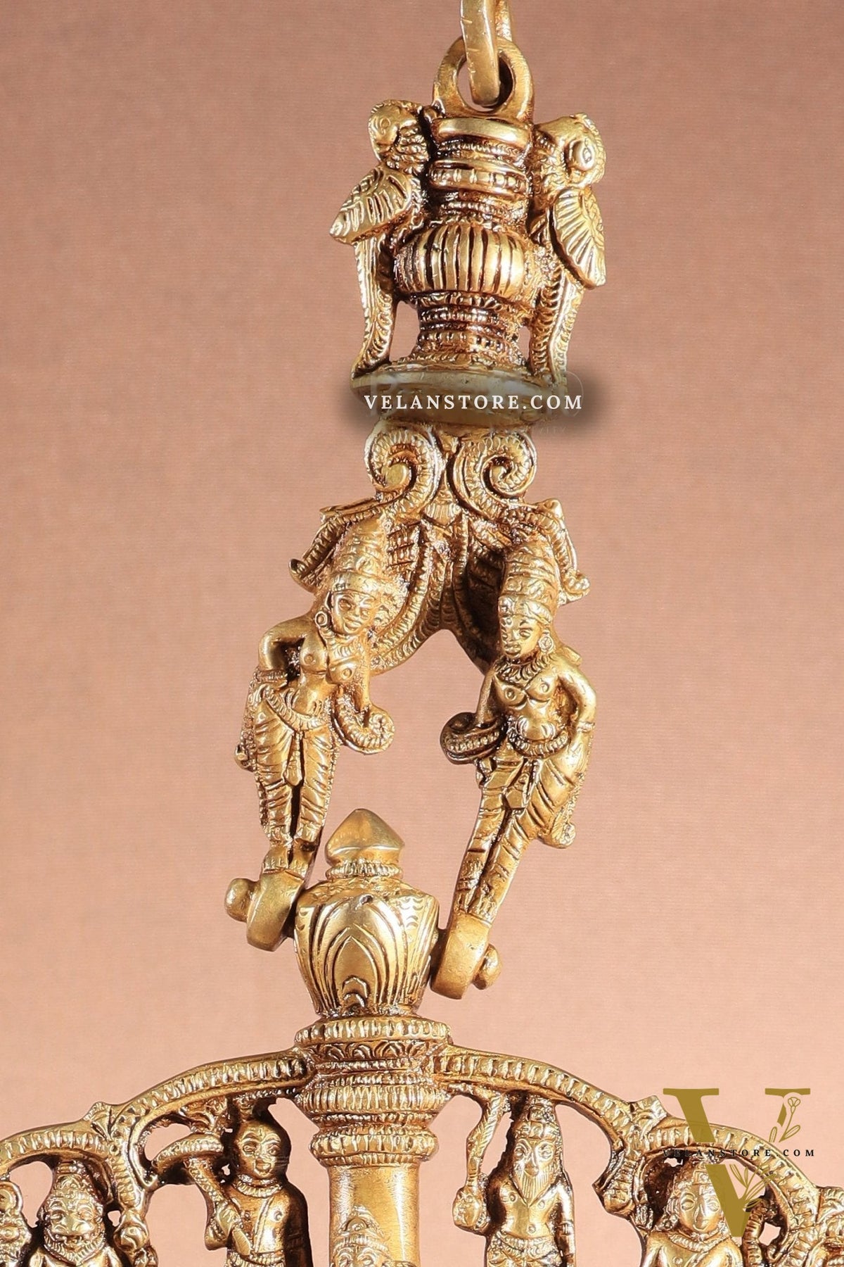 Pure Brass Large Lord Vishnu Darbar dashavatar Hanging Lamp 52"