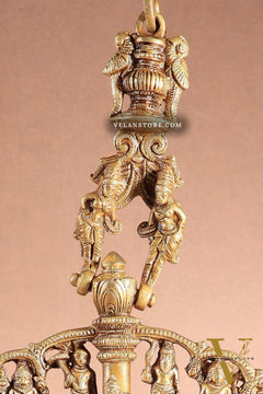 Pure Brass Large Lord Vishnu Darbar dashavatar Hanging Lamp 52"