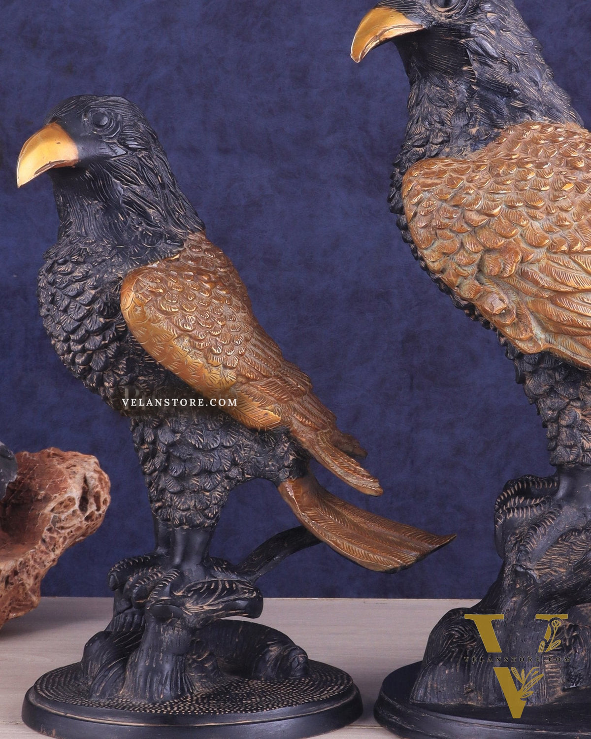 Pure Brass Large Pair of Eagles in Antique Tone | Vastu & Feng Shui Approved 15"