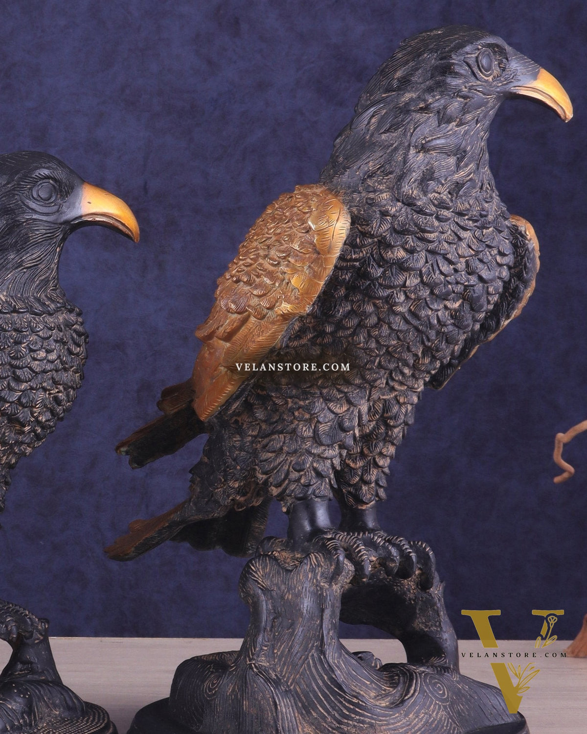 Pure Brass Large Pair of Eagles in Antique Tone | Vastu & Feng Shui Approved 15"