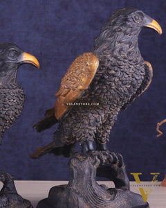 Pure Brass Large Pair of Eagles in Antique Tone | Vastu & Feng Shui Approved 15"