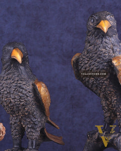 Pure Brass Large Pair of Eagles in Antique Tone | Vastu & Feng Shui Approved 15"