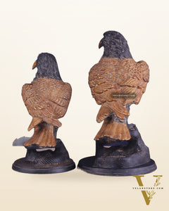 Pure Brass Large Pair of Eagles in Antique Tone | Vastu & Feng Shui Approved 15"