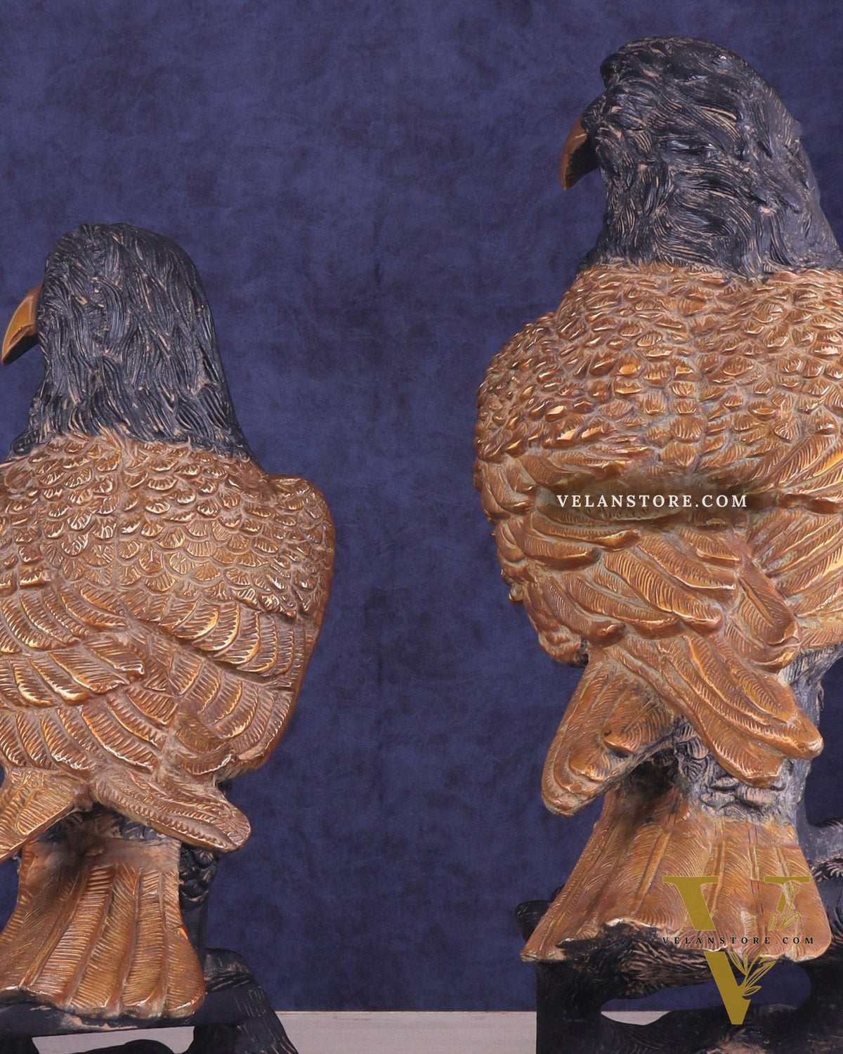 Pure Brass Large Pair of Eagles in Antique Tone | Vastu & Feng Shui Approved 15"