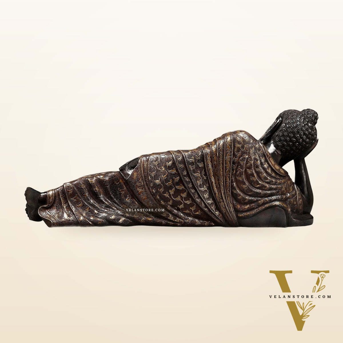 Pure Brass Large Resting Buddha Statue 47"