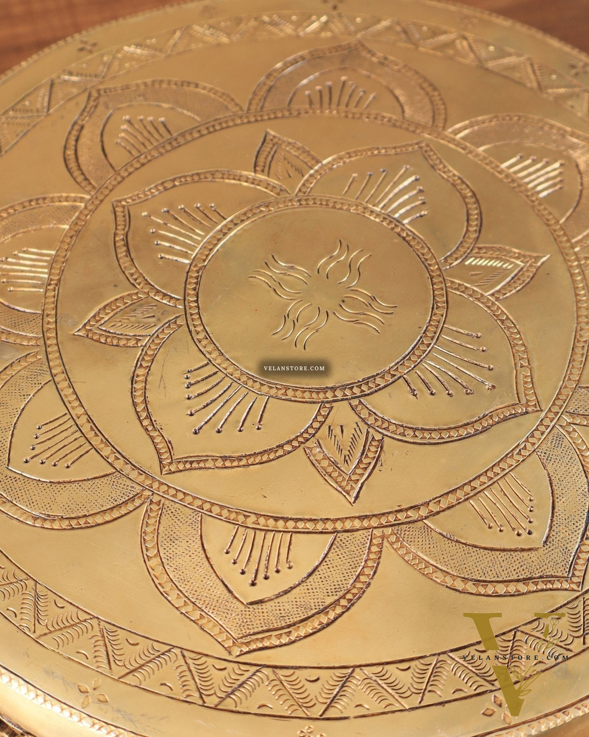 Pure Brass Large Round Chowki for God Idols 11.5"