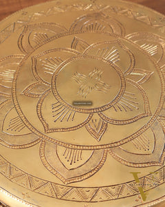 Pure Brass Large Round Chowki for God Idols 11.5"