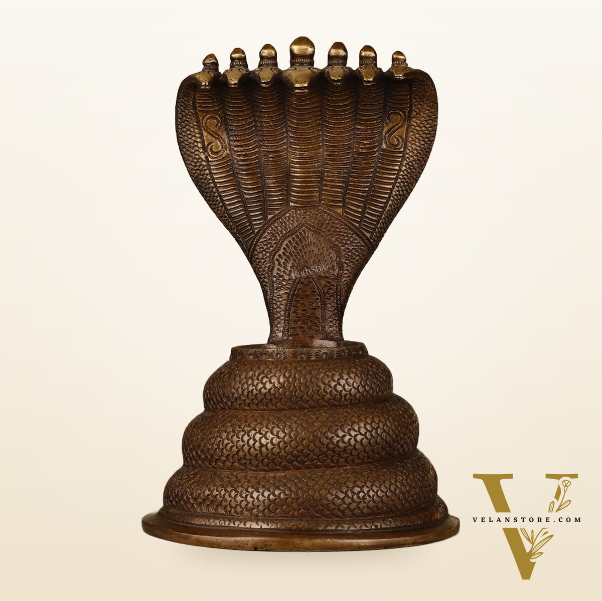 Pure Brass Large Sheshanaaga Peeta Singhasan - 8 inch