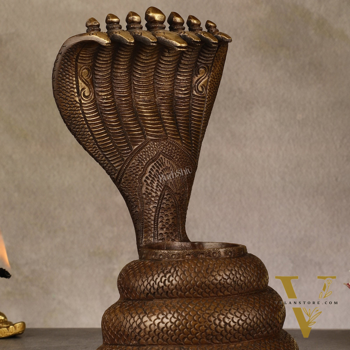 Pure Brass Large Sheshanaaga Peeta Singhasan - 8 inch