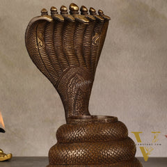 Pure Brass Large Sheshanaaga Peeta Singhasan - 8 inch