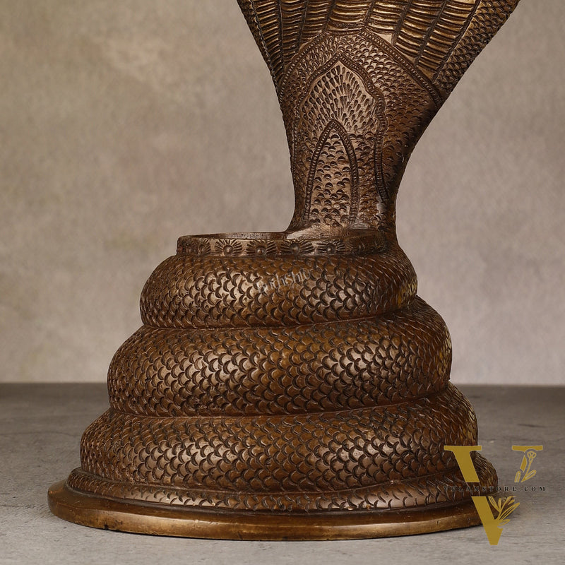 Pure Brass Large Sheshanaaga Peeta Singhasan - 8 inch