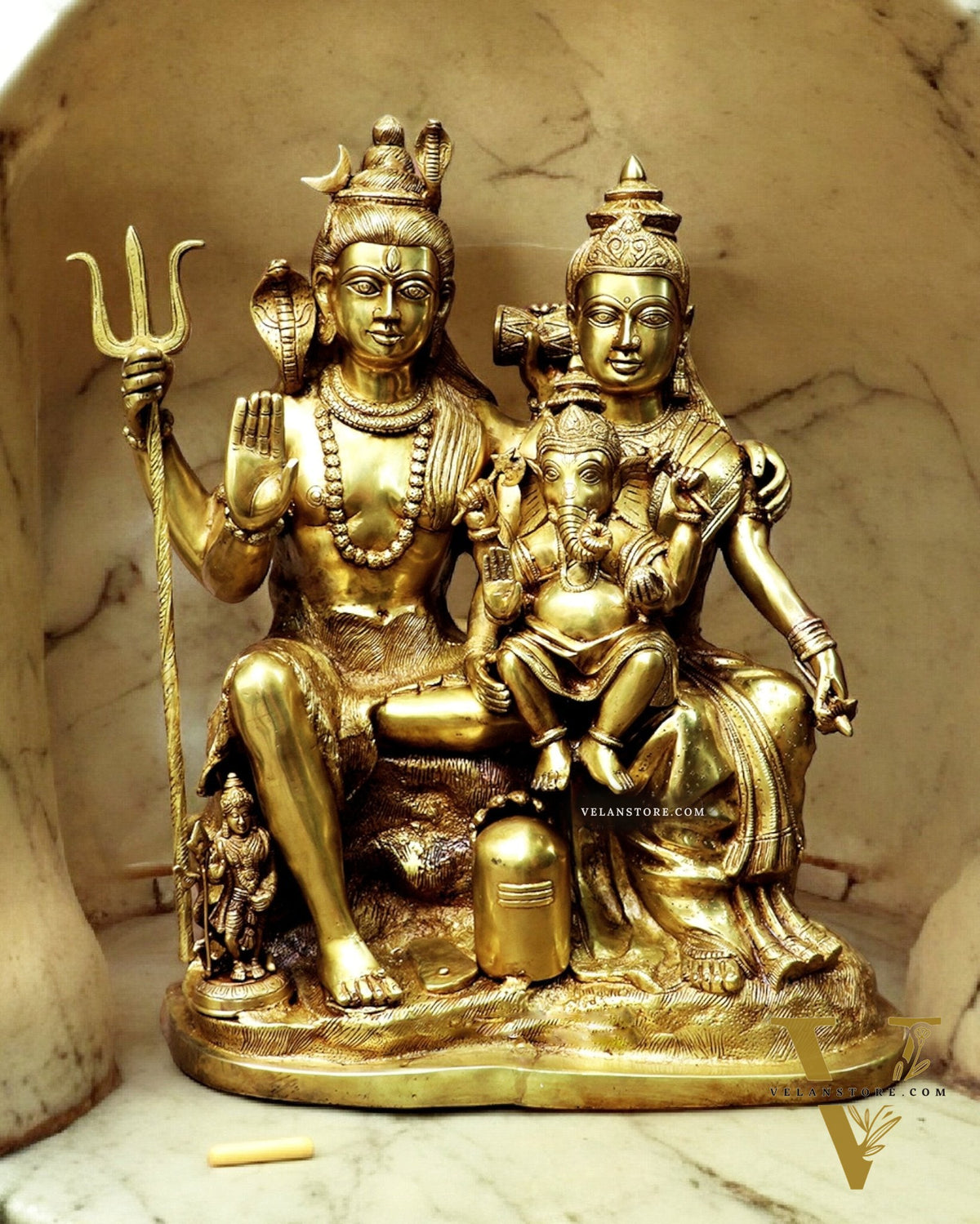 Pure Brass large Shiva Parivar Statue 25 inch, 40 kg