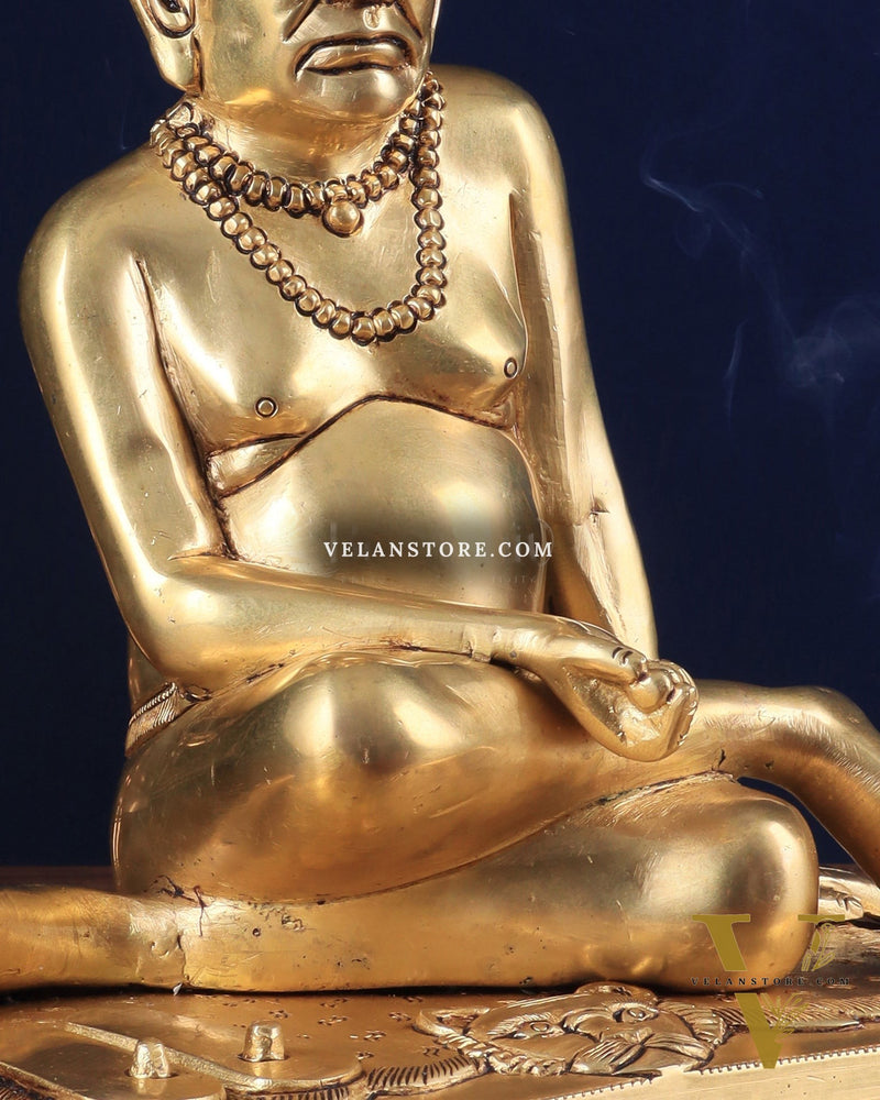 Pure Brass Large Swamy Samarth Guru Statue 12"