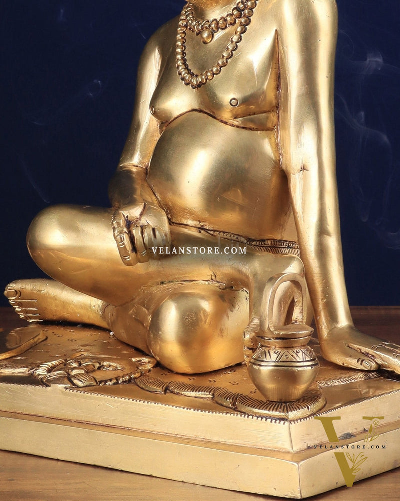 Pure Brass Large Swamy Samarth Guru Statue 12"