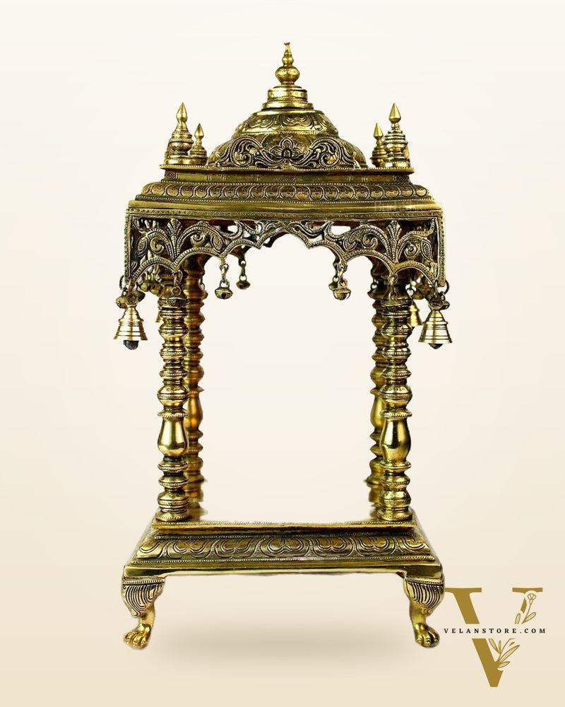 Pure Brass Large Temple for God Idols 21"