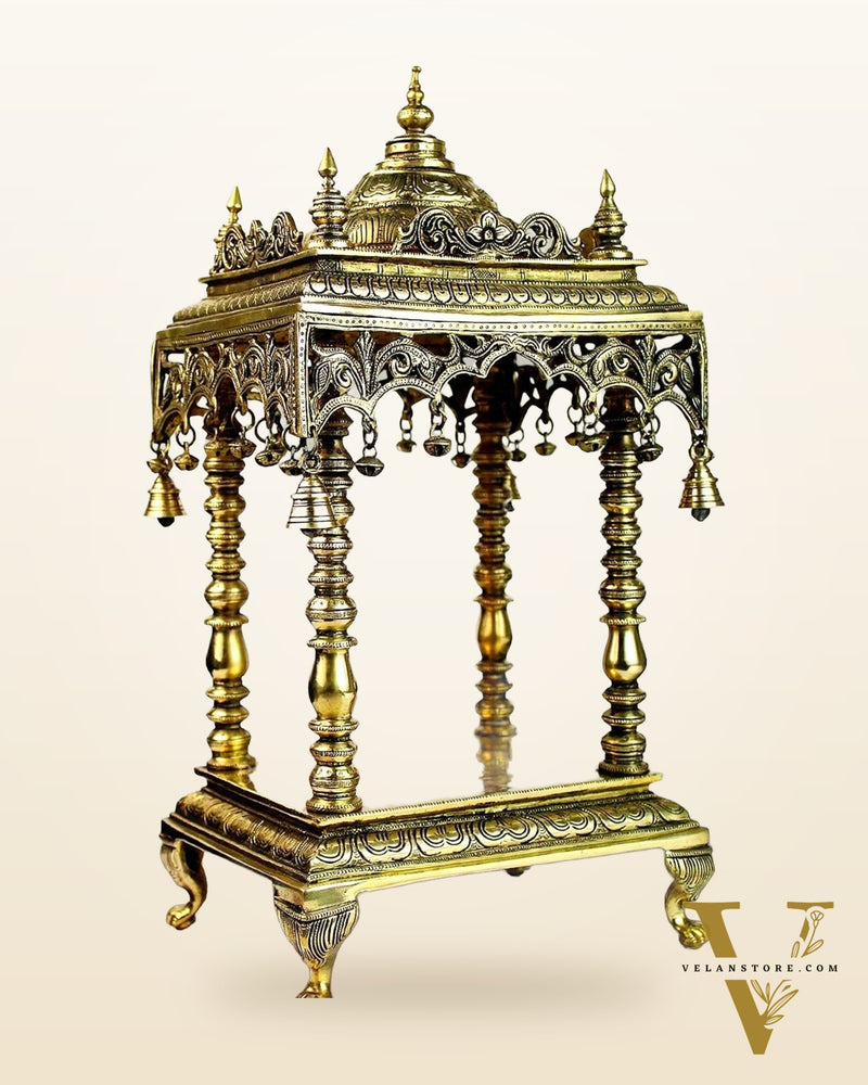 Pure Brass Large Temple for God Idols 21"