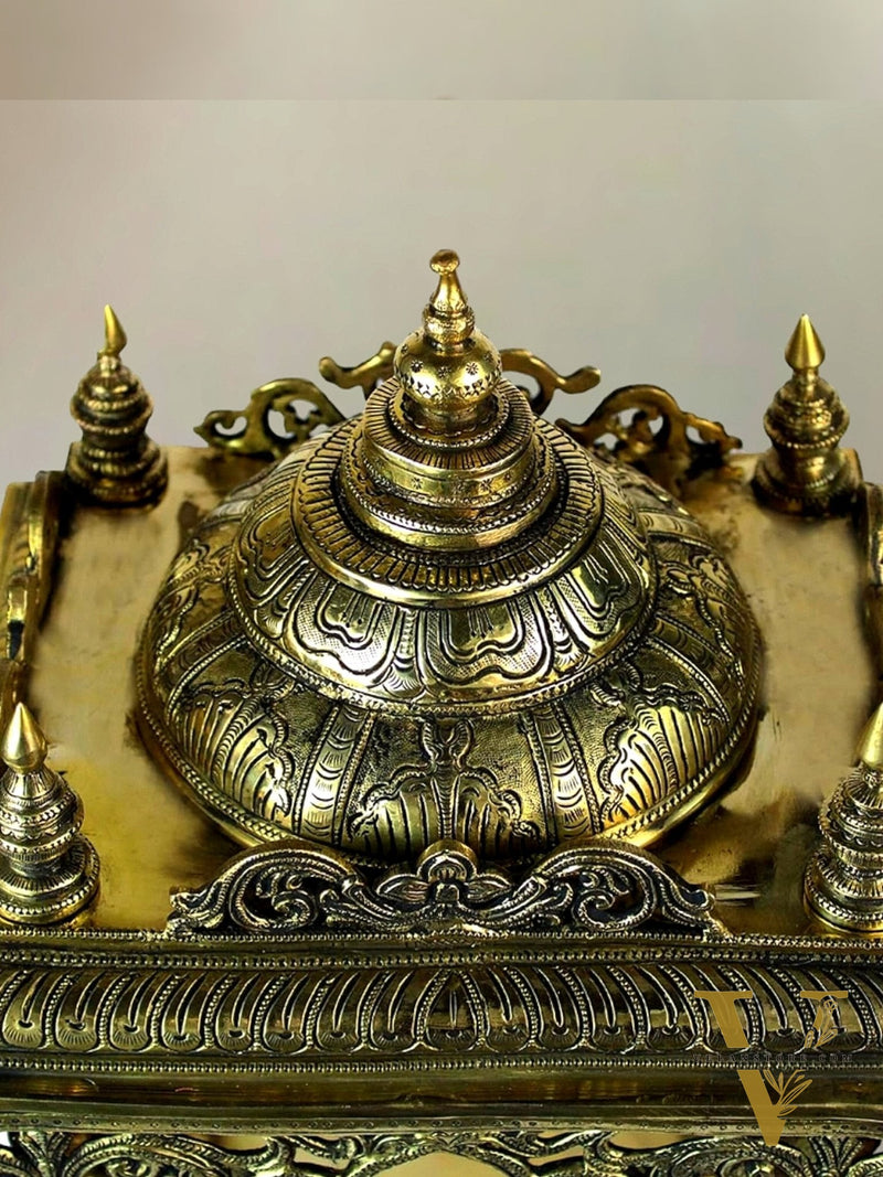 Pure Brass Large Temple for God Idols 21"