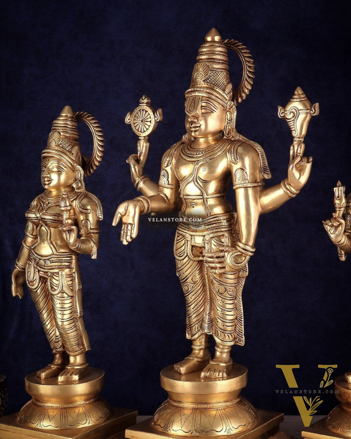 Pure Brass Large Tirupati Balaji Set with Bhudevi and Sridevi Kalyana murthy | 25"