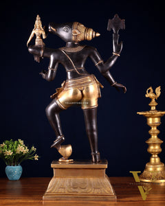 Pure Brass Large Varaha Lakshmi Statue – 24" Black and golden finish