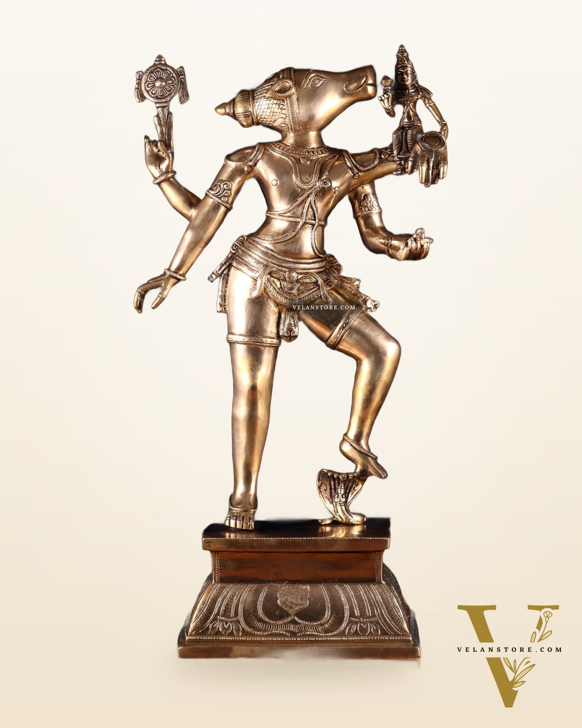 Pure Brass Large Varaha Lakshmi Statue – 24"