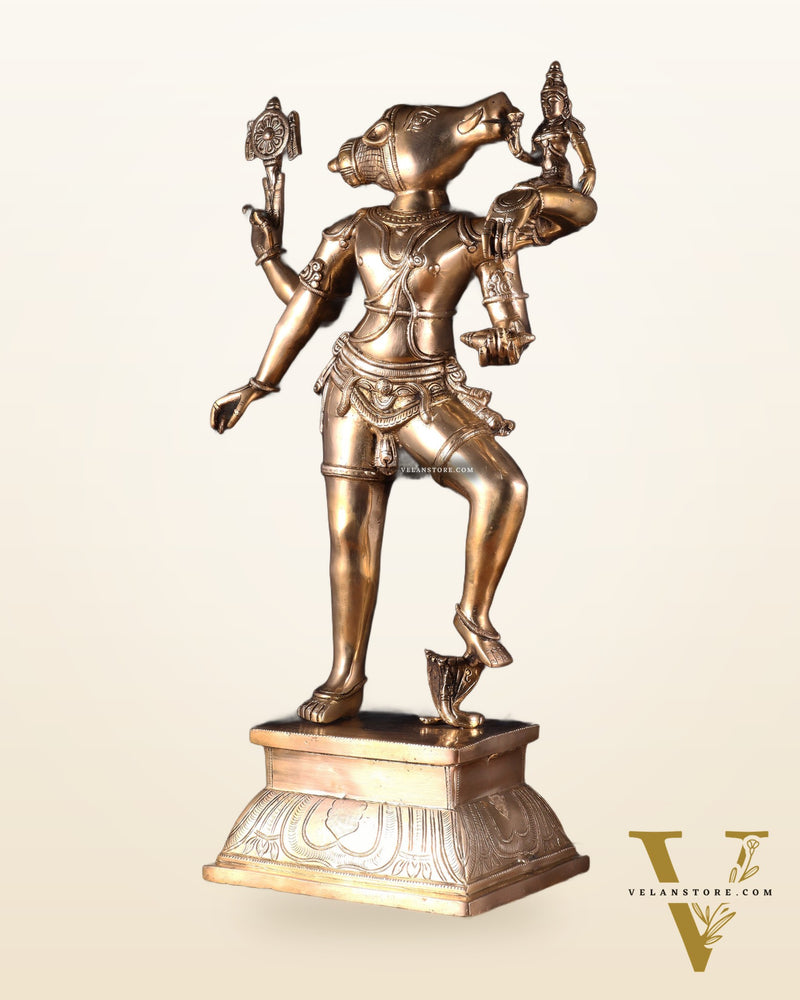 Pure Brass Large Varaha Lakshmi Statue – 24"