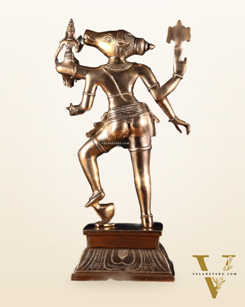 Pure Brass Large Varaha Lakshmi Statue – 24"