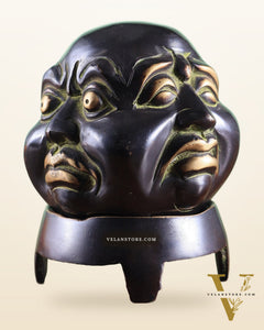 Pure Brass Laughing Buddha Dhoop Burner Showpiece – Antique Black Green Patina 5"