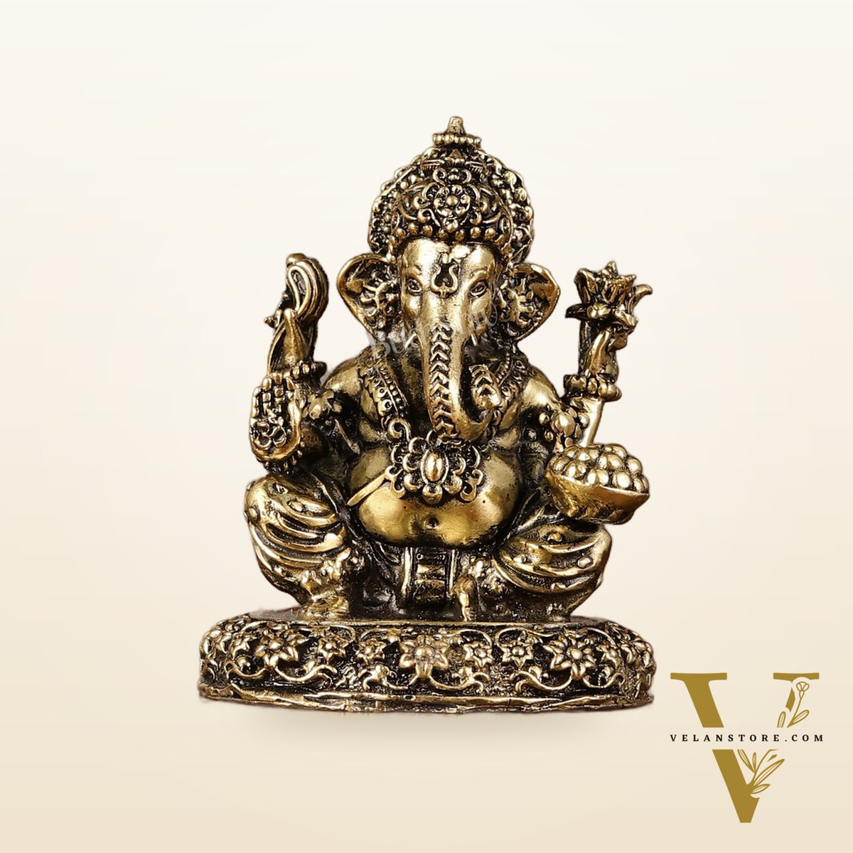 Pure brass Lightweight small ganesha idol 3"