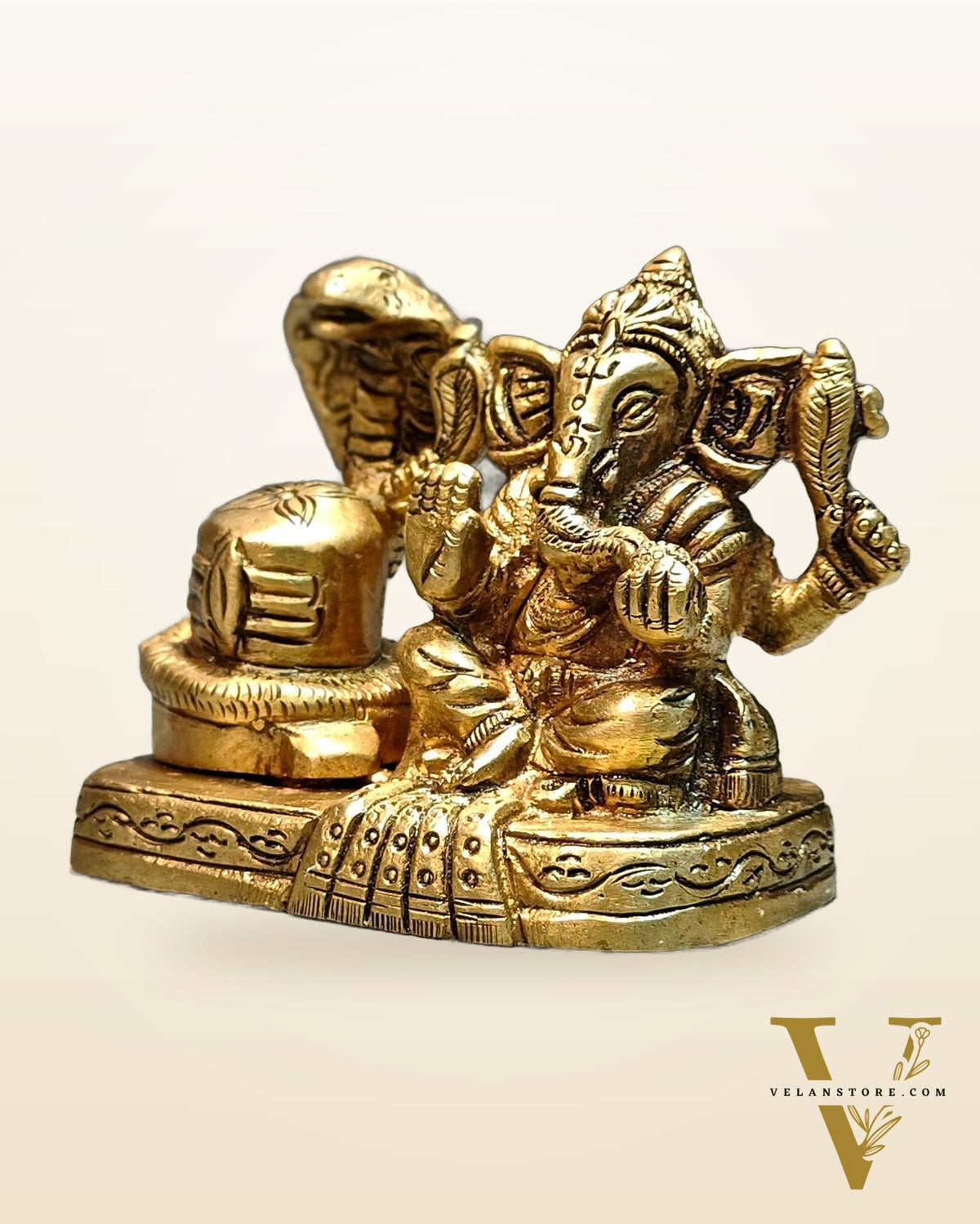 Pure Brass Lord anesha with shiv ling idol